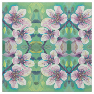 Cherry Blume Blossom Handgemalt Wasserfarbe Stoff