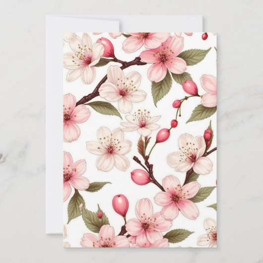 Cherry-Blume-Muster Einladung (Vorderseite)