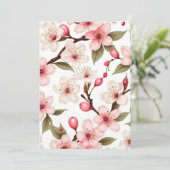 Cherry-Blume-Muster Einladung (Stehend Vorderseite)