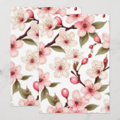 Cherry-Blume-Muster Einladung (Vorne/Hinten)
