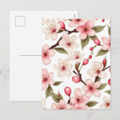 Cherry-Blume-Muster Feiertagspostkarte (Vorne/Hinten)