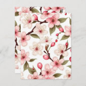 Cherry-Blume-Muster Postkarte (Vorne/Hinten)