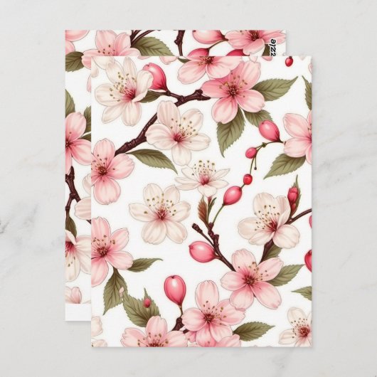 Cherry-Blume-Muster Postkarte (Vorne/Hinten)