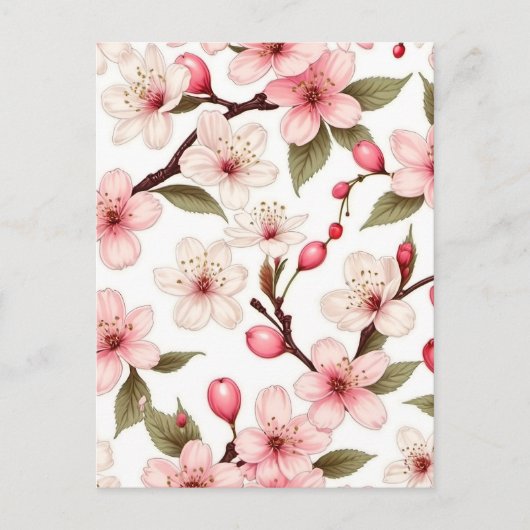 Cherry-Blume-Muster Postkarte (Vorderseite)