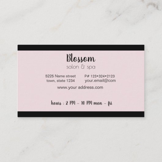 Cherry Blume Visitenkarte (Rückseite)