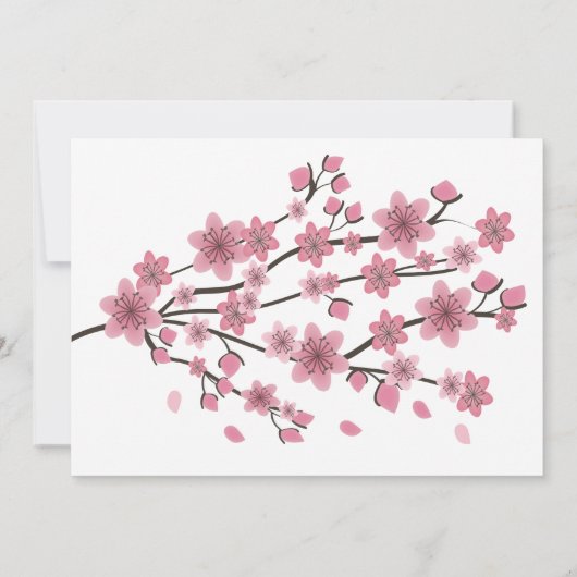 Cherry Blumenbaum Quinceañera Sweet 15 Einladung (Rückseite)