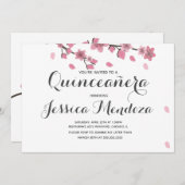 Cherry Blumenbaum Quinceañera Sweet 15 Einladung (Vorne/Hinten)