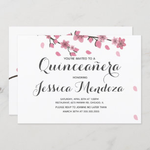 Cherry Blumenbaum Quinceañera Sweet 15 Einladung