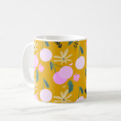 Cherry Blumengrün Muster Gelb Rosa Kaffeetasse (Vorderseite Links)