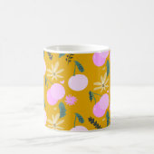 Cherry Blumengrün Muster Gelb Rosa Kaffeetasse (Mittel)