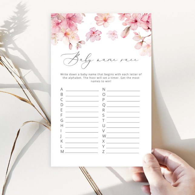 Cherry blüte Baby name Race Baby Dusche Spiel (Von Creator hochgeladen)