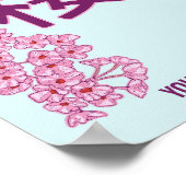 Cherry Blüte Kanji Japanisch Schreiben Poster (Ecke)
