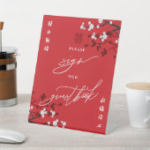 Cherry Blüten Chinesisch Hochzeit Zeichen Unser Gä Sockelschild (In SItu)