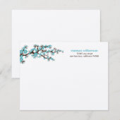Cherry Blüten Custom Flat Mitteilungskarten (aqua) (Vorne/Hinten)
