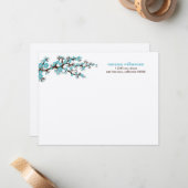 Cherry Blüten Custom Flat Mitteilungskarten (aqua) (Vorderseite/Rückseite Beispiel)