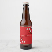 Cherry Blüten Doppelglücklichkeit Chinesische Hoch Bierflaschenetikett (Vorderseite)