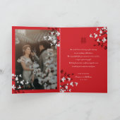 Cherry Blüten Doppelglücklichkeit Chinesische Hoch Dankeskarte (Innenseite)