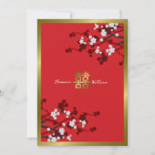 Cherry Blüten Doppelglücklichkeit Chinesische Hoch Einladung (Vorderseite)