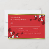 Cherry Blüten Doppelglücklichkeit Chinesische Hoch Einladung (Rückseite)