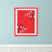 Cherry Blüten Doppelglücklichkeit Chinesische Hoch Leinwanddruck (Insitu (Holzboden))