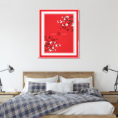 Cherry Blüten Doppelglücklichkeit Chinesische Hoch Leinwanddruck (Insitu (Schlafzimmer))