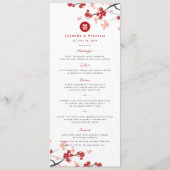 Cherry Blüten Doppelglücklichkeit Chinesische Hoch Menükarte (Vorderseite)