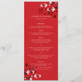 Cherry Blüten Doppelglücklichkeit Chinesische Hoch Menükarte (Vorderseite)