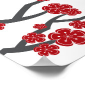 Cherry Blüten Double Xi Asian Wedding Chart Poster (Ecke)