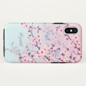 Cherry Blüten Landschaft Rosa Türkis Monogramm Case-Mate iPhone Hülle (Rückseite (Horizontal))