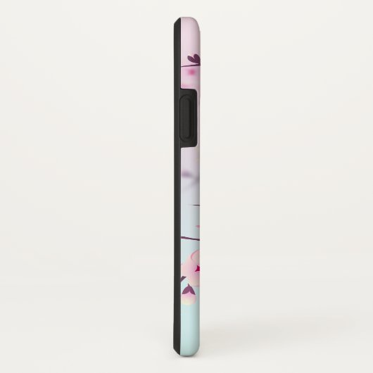 Cherry Blüten Landschaft Rosa Türkis Monogramm Case-Mate iPhone Hülle (Hinten/Rechts)