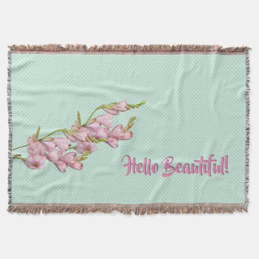 Cherry Blüten Mint Grünen Punkte Hallo schön! Decke (Vorderseite)