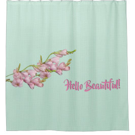 Cherry Blüten Mint Grünen Punkte Hallo schön! Duschvorhang