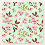 Cherry Blüten Minze Hintergrundpapier Untersetzer (Vorderseite)