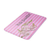 Cherry Blüten Pink Strips Hallo schön! Badematte (Schrägansicht)