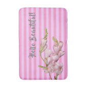 Cherry Blüten Pink Strips Hallo schön! Badematte (Vorderseite Vertikal)