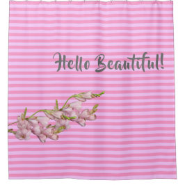 Cherry Blüten Pink Strips Hallo schön! Duschvorhang