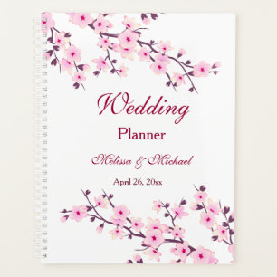 Cherry Blüten Pink White Add Names Wedding Planer