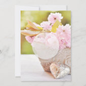 Cherry-Blüten-Rosa-Blume Hochzeit Einladung (Rückseite)