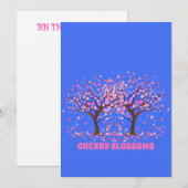 Cherry Blüten Rosa Schneeglobe Einladung (Vorne/Hinten)