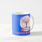Cherry Blüten Rosa Schneeglobe Kaffeetasse (VorderseiteRechts)