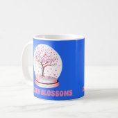 Cherry Blüten Rosa Schneeglobe Kaffeetasse (Vorderseite Links)