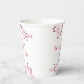 Cherry Blüten Rosa Weißer Geburtstag Pappbecher (Links)