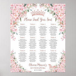 Cherry Blüten Rose Gold Quinceanera Sitzplatz Poster