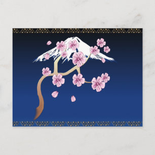 Cherry Blüten und Fuji Postkarte