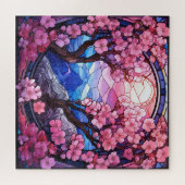 Cherry-Blüten verklebtes Glas-Puzzle Puzzle (Horizontal)