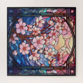 Cherry-Blüten verklebtes Glas-Puzzle Puzzle (Horizontal)