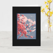 Cherry-Blütenberg Karte (Gelbe Blume)