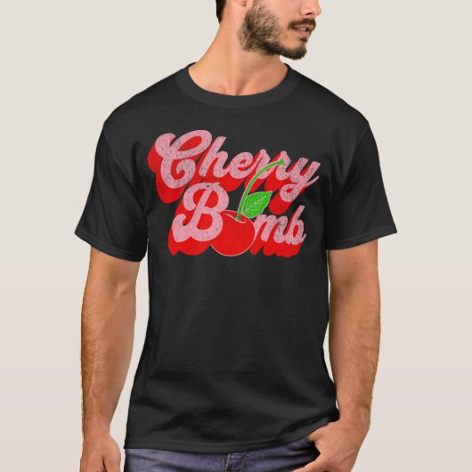 Cherry Bomb 70er Niedlich T-Shirt (Vorderseite)