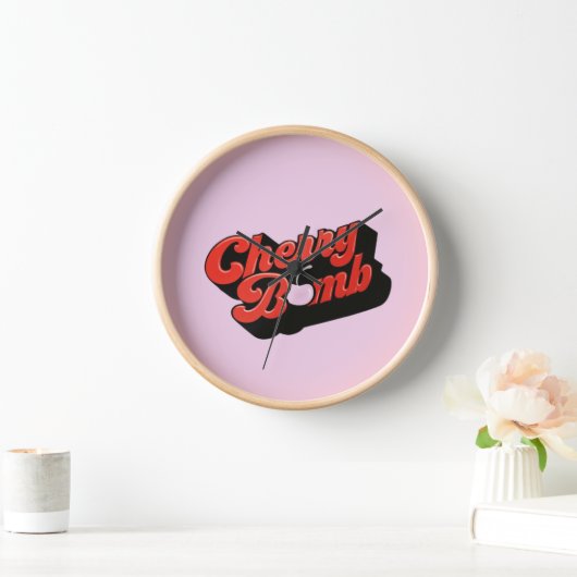 Cherry Bomb Large Clock Uhr (Zuhause)