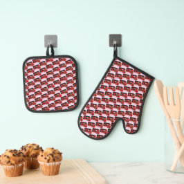 Cherry Bomb Oven Mitt & Pot Holder Set